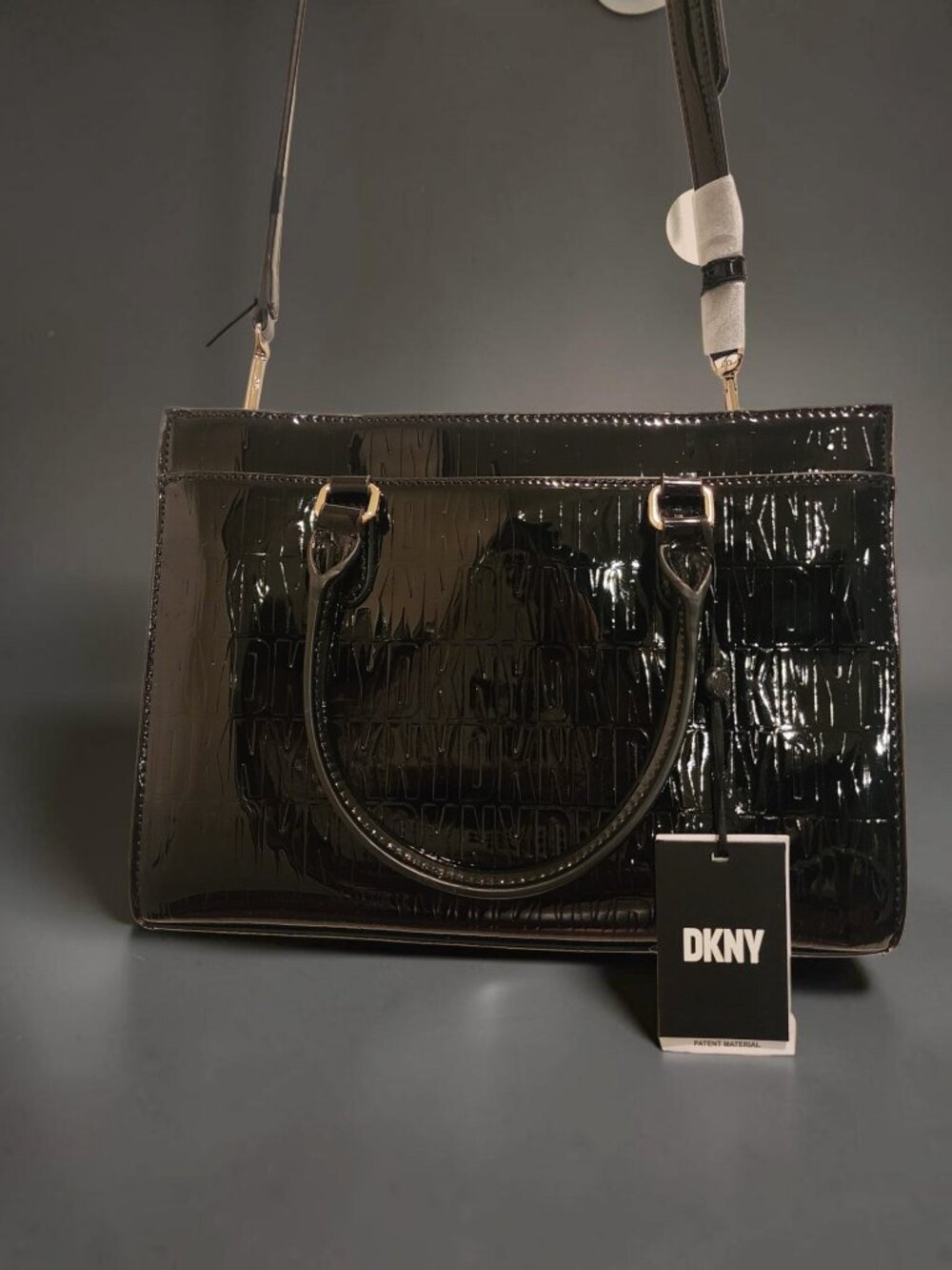 DKNY Perri Box Satchel – Patent Black – NWT - Picture 3 of 16